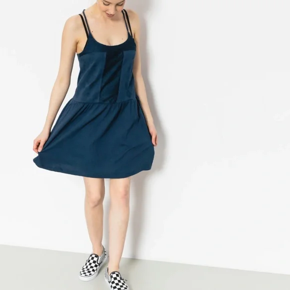 Roxy Beaches Strappy Embroidered Blue Racerback Dress - Picture 12 of 14